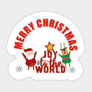 Merry Christmas Joy To The World Sticker